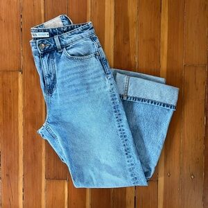 Zara 100% cotton wide leg jeans